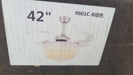 42" Crystal Ceiling Fan with Light