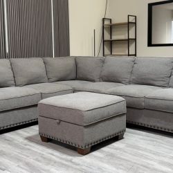 65% OFF Thomasville Emilee Sectional with Storage Ottoman – Certified Clean + Delivery Available