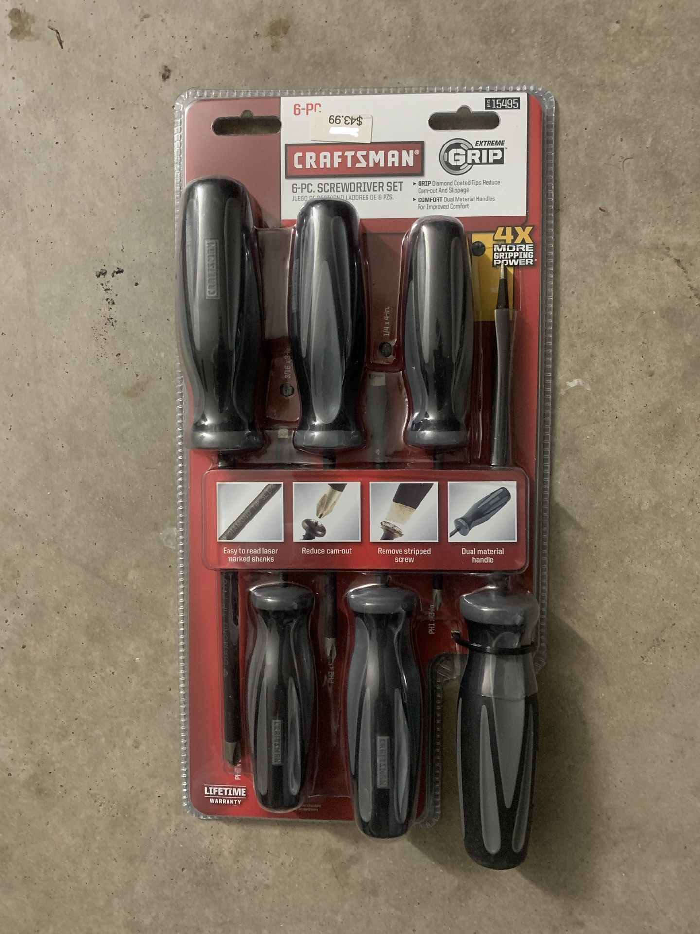 Craftsman Extreme Grip 6-piece Diamond Tip Screwdriver Set. (11/2023