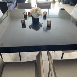 Large black lacquered Dining table