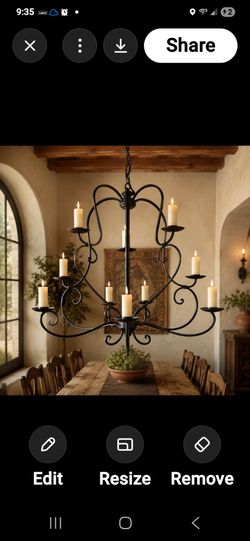 Large 10-Candle Wrought Iron Hanging Chandelier Black Gothic Candelabra 50”