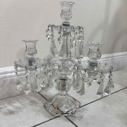 Vintage Heisey Old Williamsburg 3 light candelabra