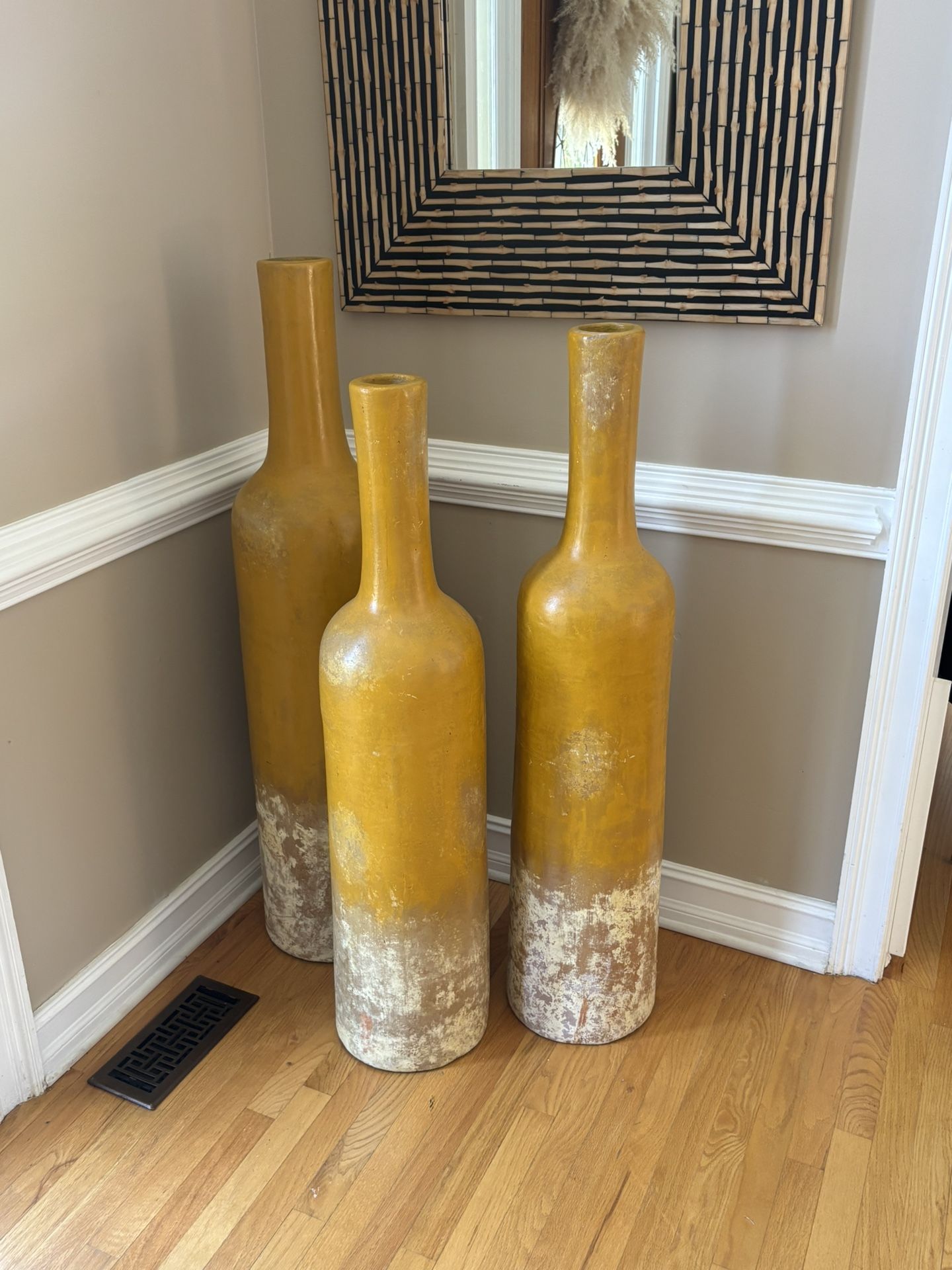 Set Of 3 Tall Decorative Vases