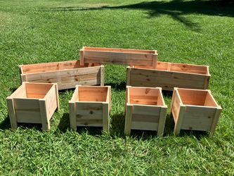 Cedar Wood Planter Box Set