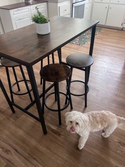 Counter height kitchen table and stools