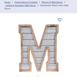 Letter M Wall Decor 