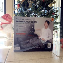 SHARPER IMAGE POWERBOOST BOOTS AIR COMPRESSION LEG RECOVERY 