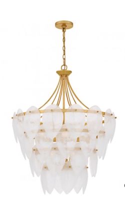 Lilestone 7 Light 28 inch Gold Leaf Pendant Ceiling Light, Large