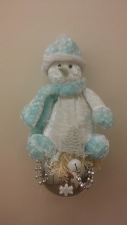 Turquoise Snowman Ornament