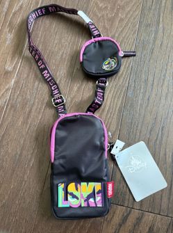 Disney Marvel Avengers LOKI Black with Pink Trim Mini Crossbody Bag