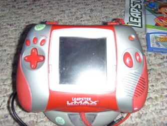 Leapster L-Max Red, charge station, 2 games, & backpack