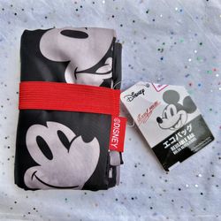 Reusable + Foldable Black White Red Mickey Mouse Bag With Zipper From Japan!!!