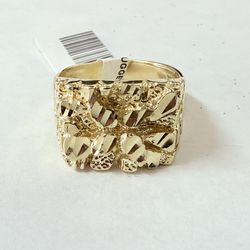 14K Gold Nugget Ring