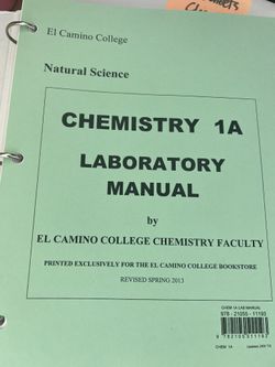 Chemistry 1A Laboratory Manual
