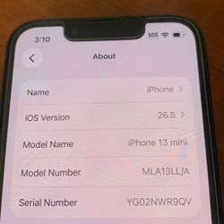 Unlocked iPhone 13 Mini 128 GB Ram
