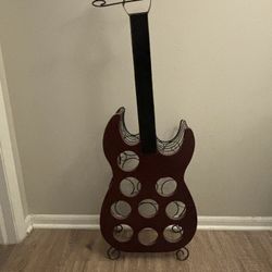 Guitar Shaped 9 Bottle Freestanding Decorative Wine Holder