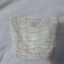 White Tube Too With Pink Bows