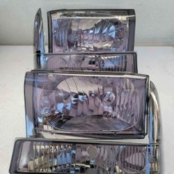 99-04 Ford F250 F350 F450 F550 00-04 Excursion Headlights Luces Micas Calaveras Faros Faroles Headlamps 