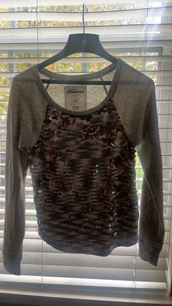 Express long sleeve sequined shirt
