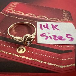 14K Solid Gold Ring For Wedding Size 5