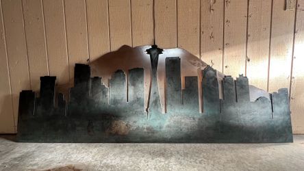 Custom Seattle Skyline Steel Wall Art | Large Metal Sculpture | Space Needle
