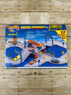 Hot Wheels World Super Highway Playtrack 1998 Mattel Blue Car New In Box - READ
