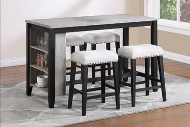 Brand New Black & Grey 5pc Counter Height Dining Table Set