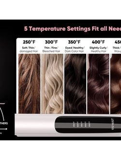 Flat Iron Hair Straightener and Curler 2 in 1 with Infrared Light Therapy, 1 Inch Professional Ceramic Straightening Curling Iron with 10s Fast Heatin Thumbnail