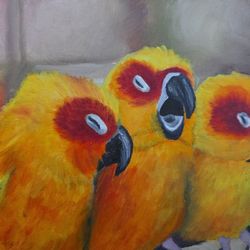 NEW Original Oil Painting 3 Yellow Chiks 8 X 10