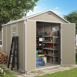 Vonzoy Storage Shed - 8x8 - 8ft x 8ft - Plastic Resin