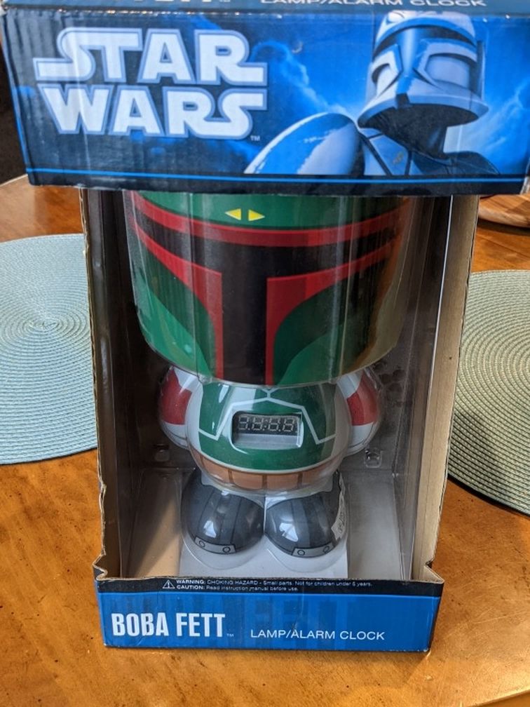 Rare Boba Fett Lamp/Alarm Clock/Music Player