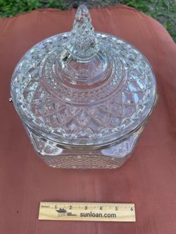 Vintage crystal jar with lid