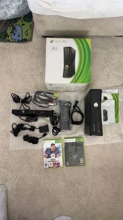 Xbox 360 S 4GB + Kinect + Games | Tested & Working | NO CONTROLLER