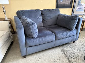 ASHLEY Slate Velvet Track Arm Loveseat