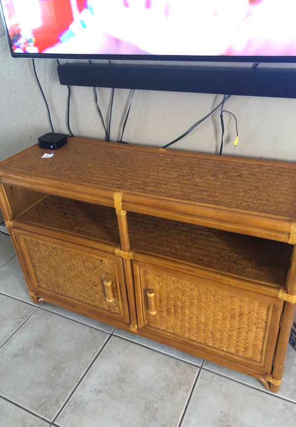 Bamboo TV stand with for Sale in Port St. Lucie, FL OfferUp