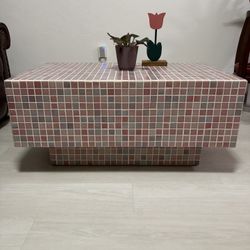 Pink Mosaic Tile Coffee Table