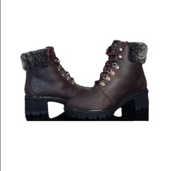 Timberland Brown Kinsley Waterproof Mid Hiker Boots A23H2 Faux Fur Women size 6