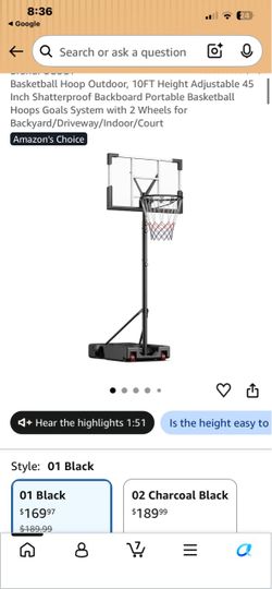 Basketball hoops different prices