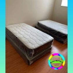 Twin Size Plush Brand New. 🥳 With Box Spring Free