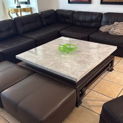 Real Marble Square Coffee Table – 52”x52”x20”– Needs Repair - 100 OBO