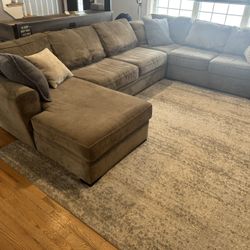 Raymour&Flanigan Grey Microfiber Couch 