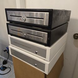 4 Cash Register Drawers For Point Of Sale 2 Black And 2 White