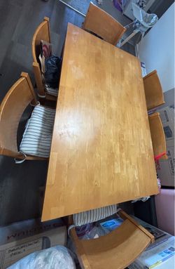 6 seat wood table