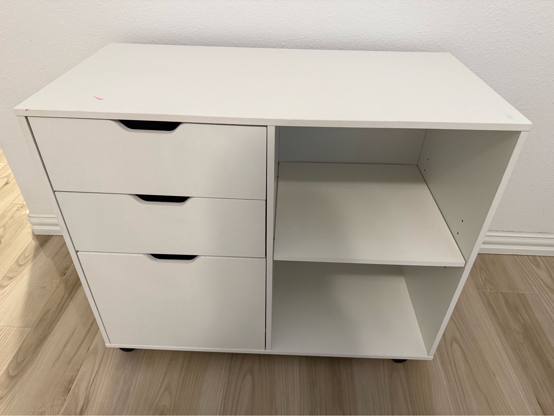 White Storage Cabinet with Drawers & Shelves – Organizer Unit