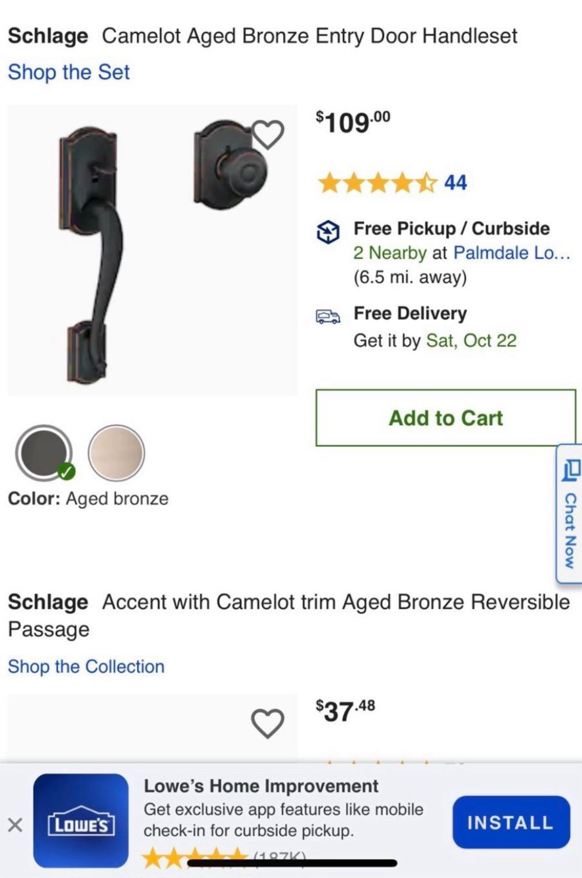 Schlage Handleset