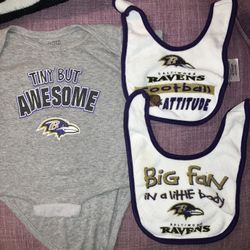 Infant Ravens Onesie And Bibs 12 Months 