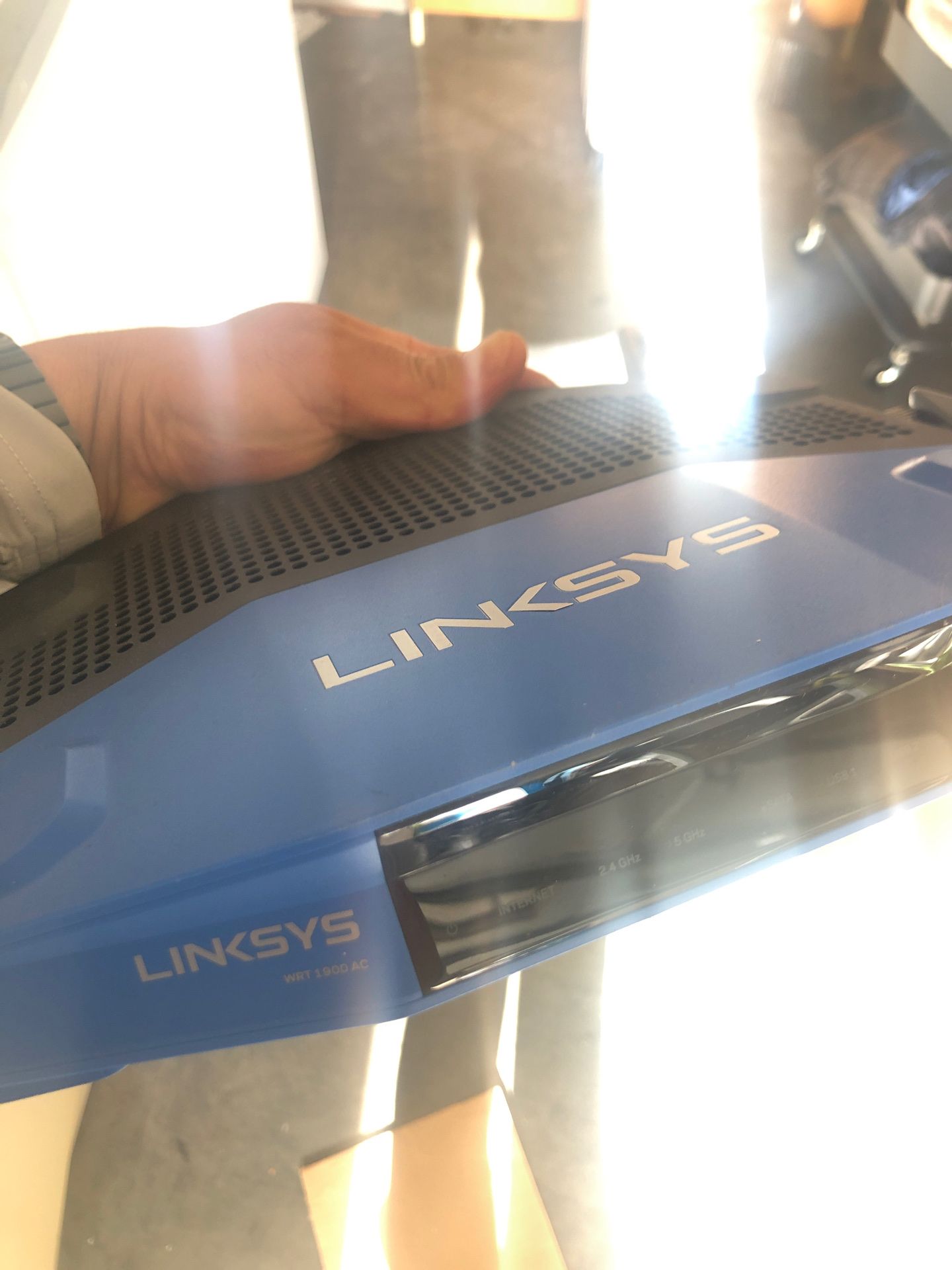 Linksys wireless router and power cord