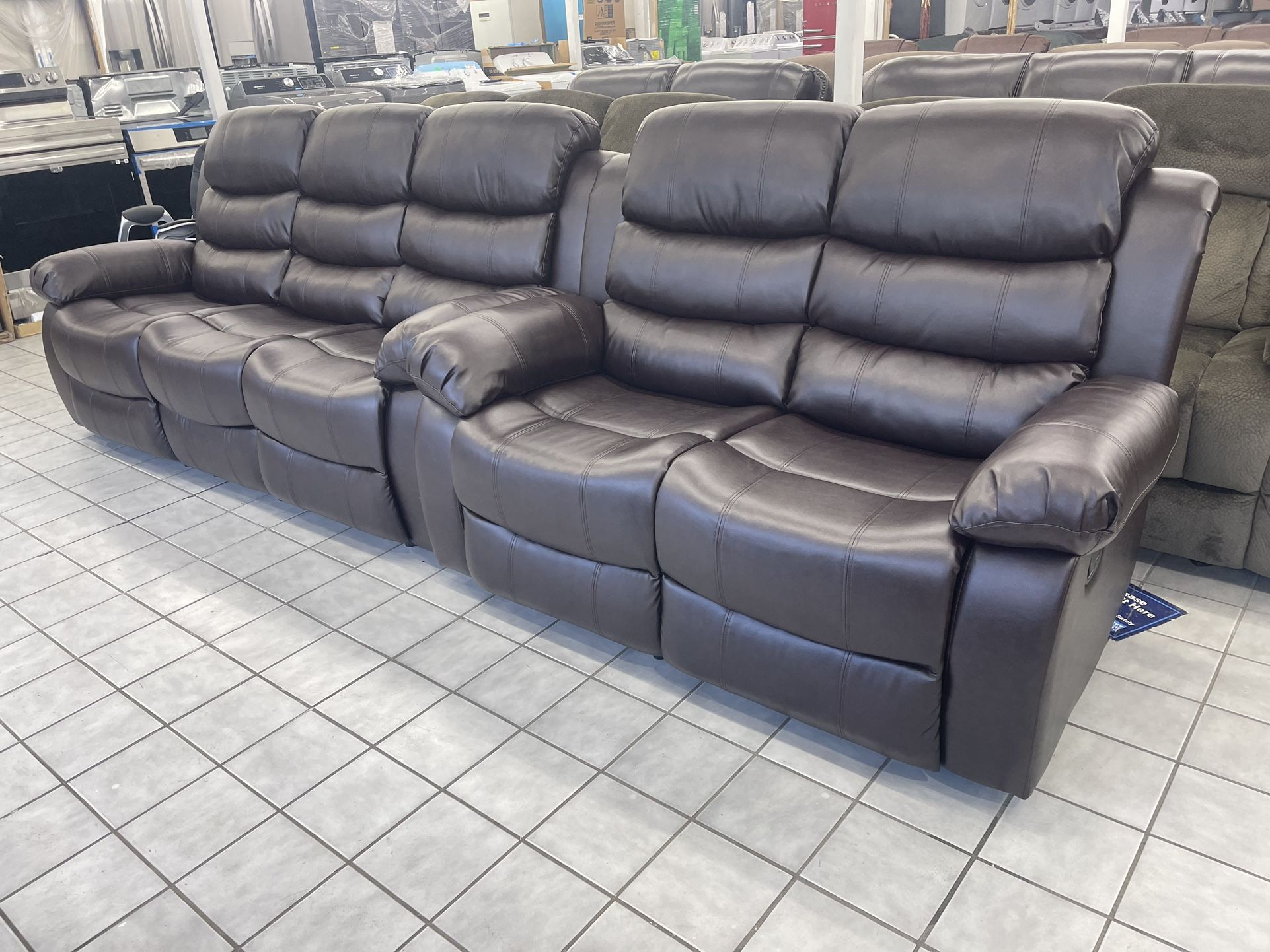new leather sofa and loveseat