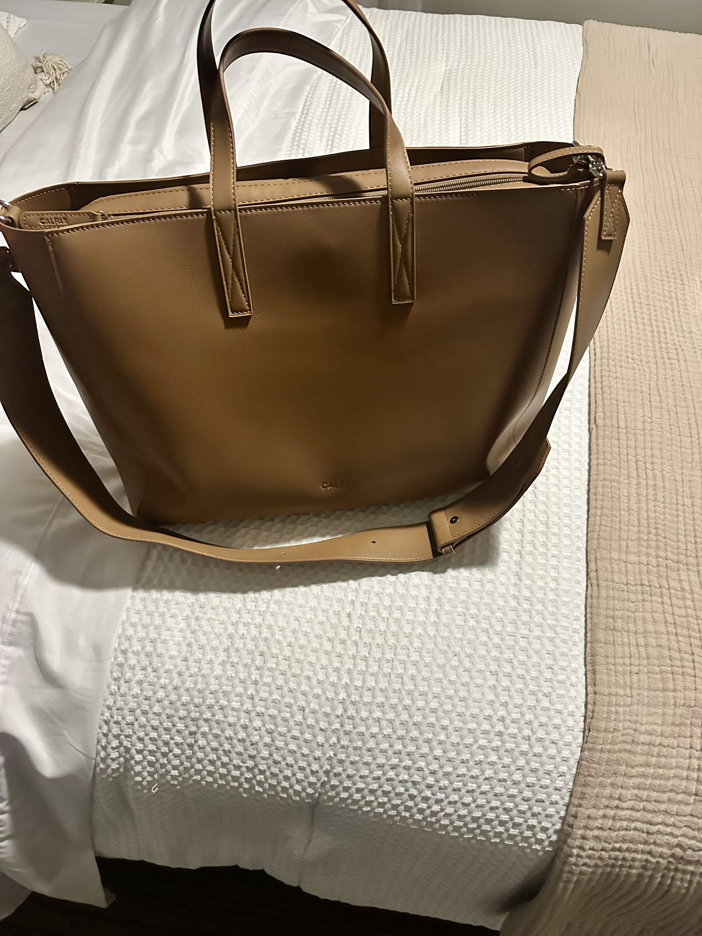 Calpak Haven Laptop/Tote/Work/Crossbody/Shoulder Bag in Toffee 