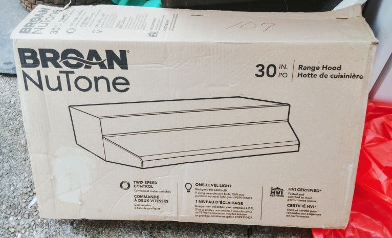 Broan Range Hood White New